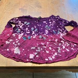 Women's Purple & Pink Tie-Dye Blouse